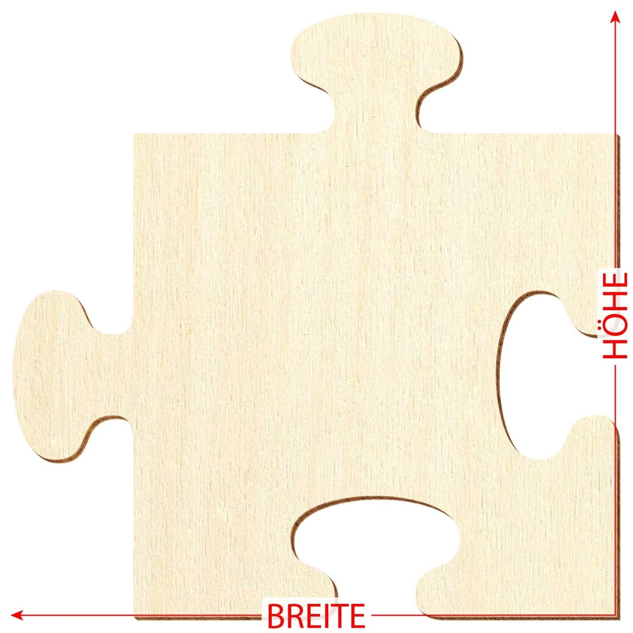 Puzzle quadrato in legno, decorazione fai da te, 3-50 cm, confezione da 100 pezzi, altezza x larghezza: 3 x 3 cm