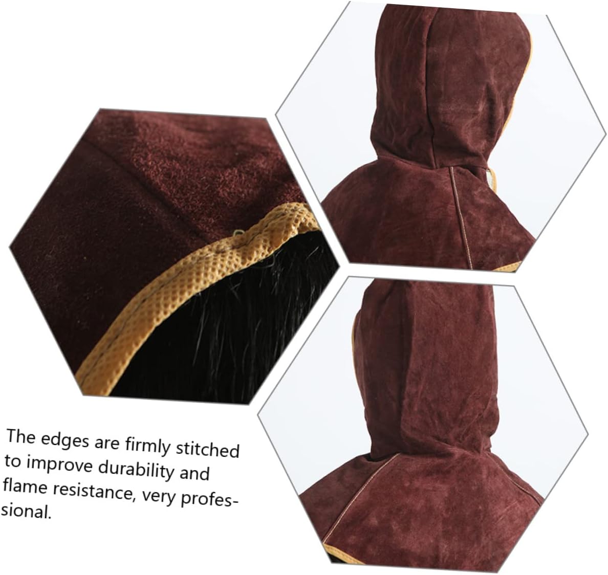 Welding Caps Cowhide Leather Protective Headgear with Neck Drape for Comfort and Safety Welding Tasks Durable Fire-resistant Design for Enhanced Head Protection