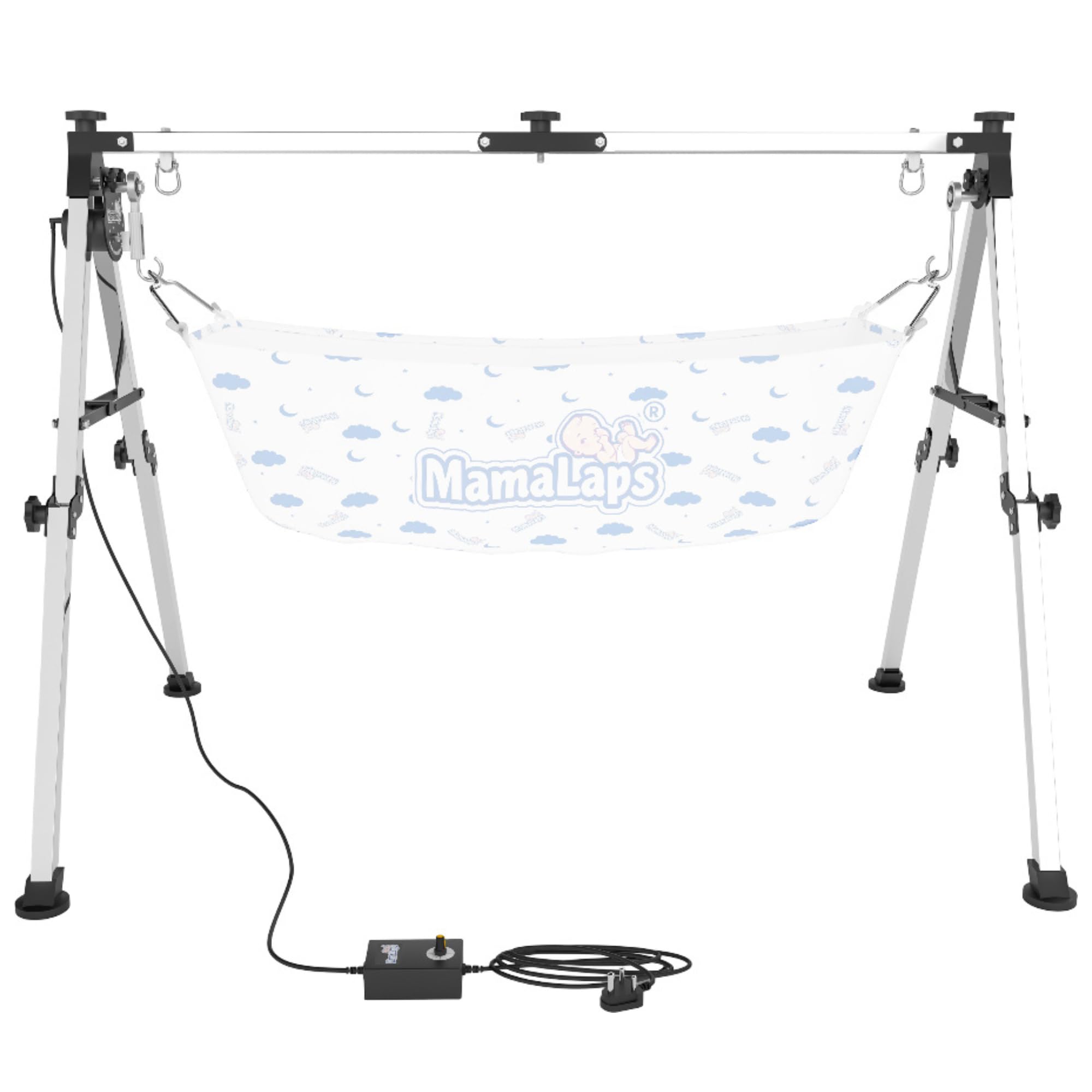 MamaLaps Double-Foldable Cradle Frame for Baby Jhula/Ghodiyu | Stainless Steel Cradle Frame for Swing with Adjustable Speed & 9 kg Capacity