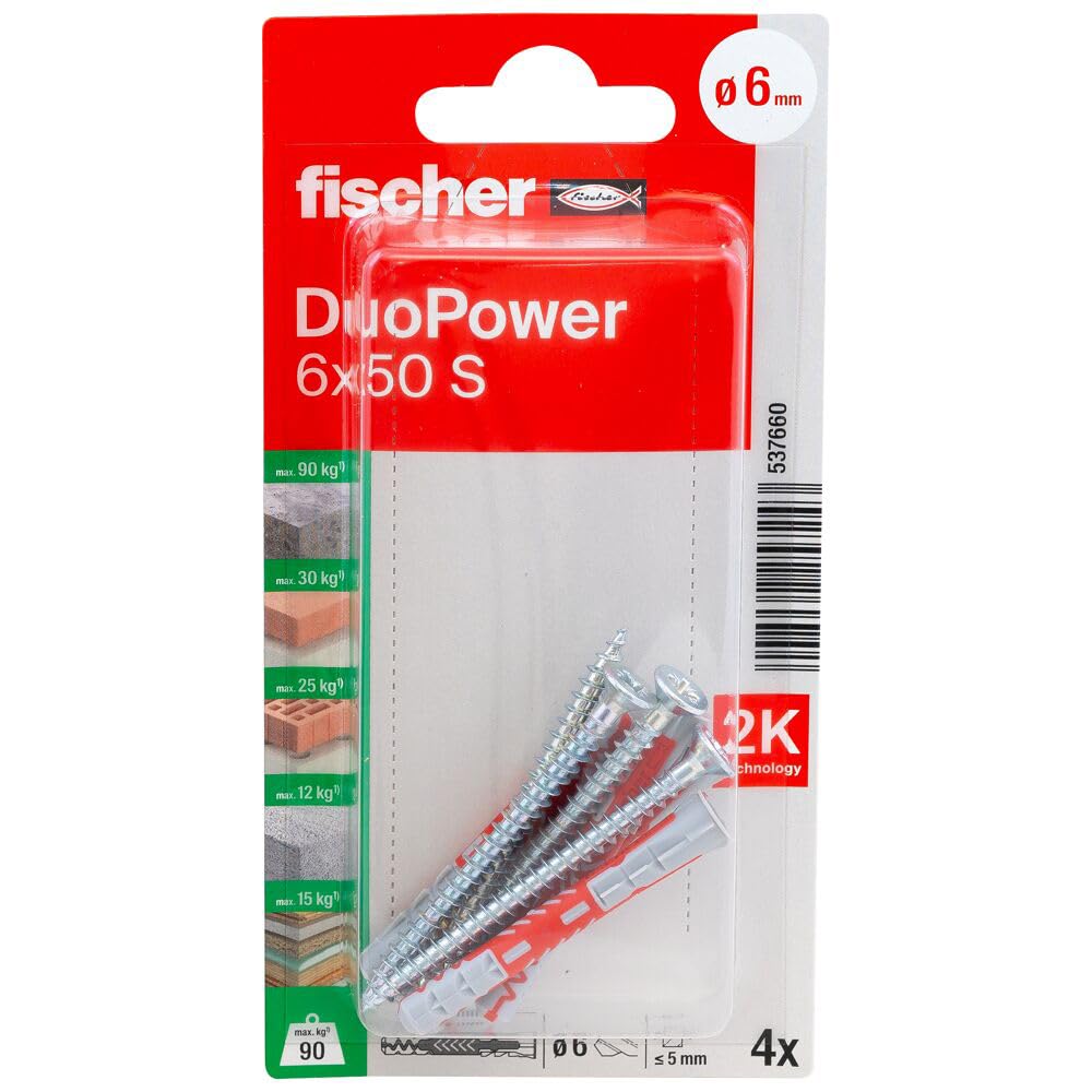 Fischer 537660 Blister Duopower, 6X50, Multicolor