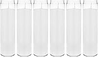 Mega Candles 6-Pack Unscented White 7-Day Prayer Candles in Glass Jars - 100 Hour Burn, 2x8 Inch for Church Vigils, Memorials, Sanctuary