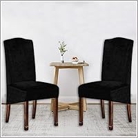 Vista 5 de Fundas de terciopelo para sillas de comedor XL de felpa, fundas elásticas para sillas altas, fundas protectoras de elastano con banda elástica