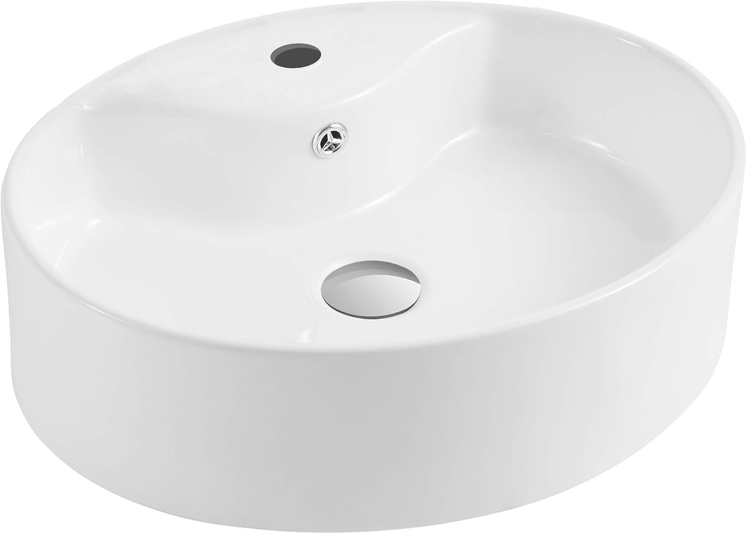 Elegant Brook White Ceramic Above-Counter Vessel Sink