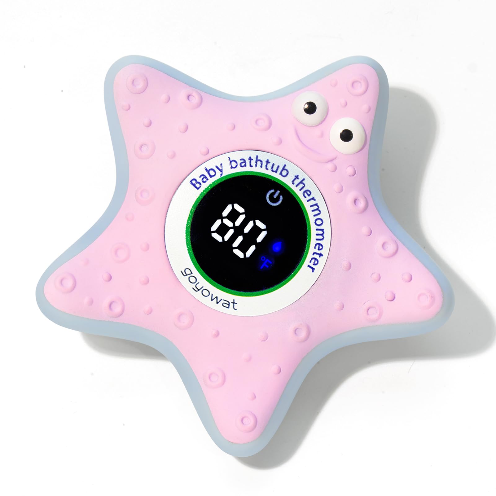 Goyowat Bath Thermometer with LED Display and Temperature Warning, Digital Room Fahrenheit Water Temperature Thermometer, Infant Bath Toys Floating