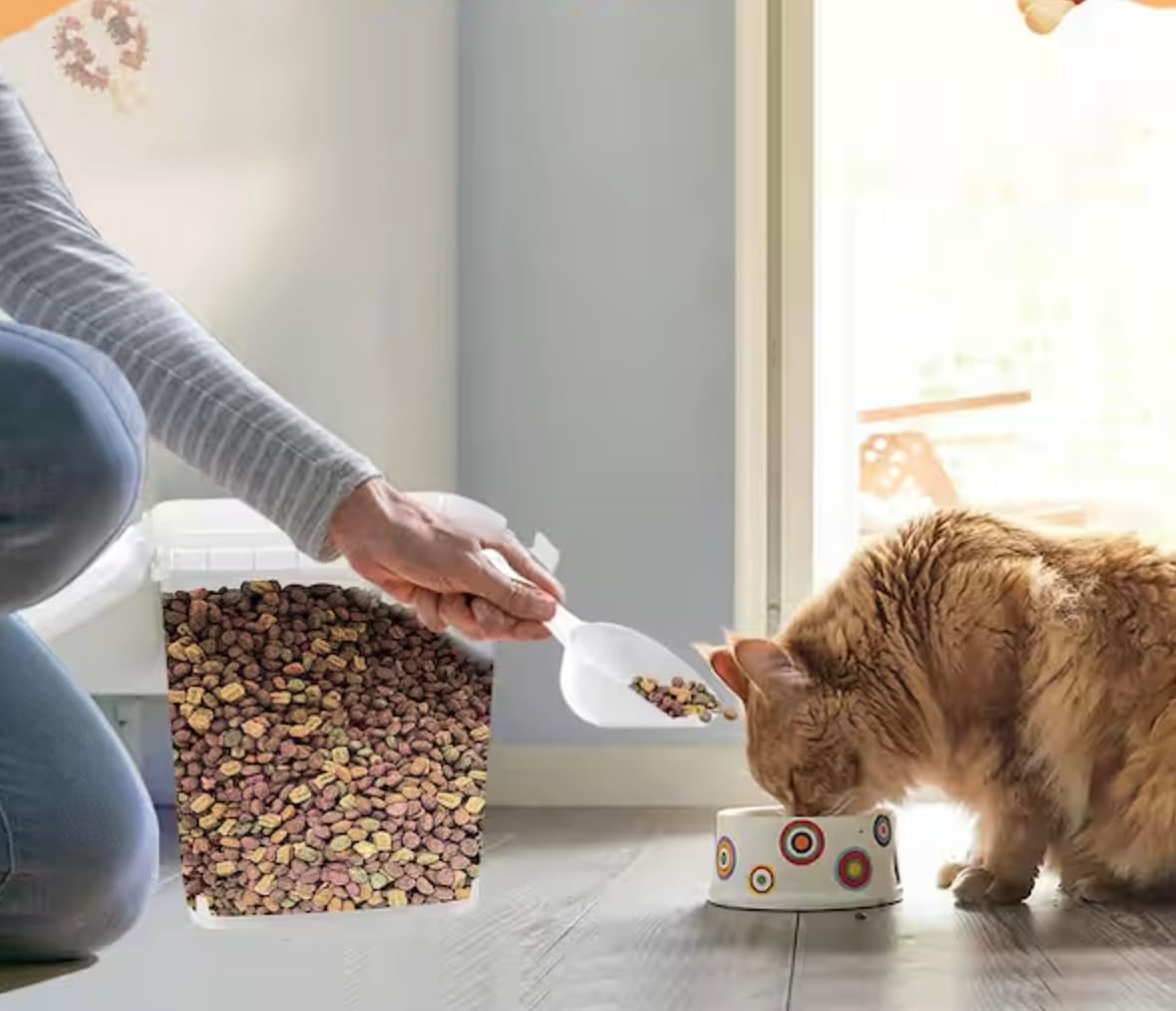 Pet Food Storage Container with Scoop OY93325