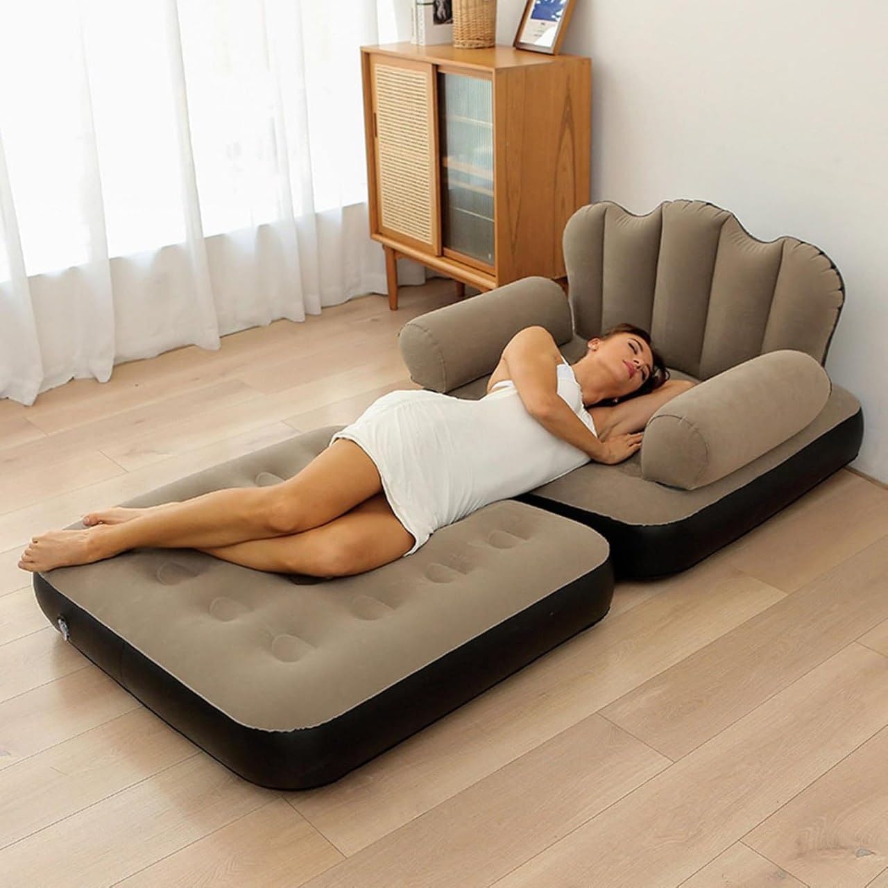 MSDA Inflatable Couch Air Sofa with Air Pump Multi Use Sofa Multifunctional Tent Camping,Car,Travel, Backpacking, Family Headrest,Comfortable & Soft Inflatable Sofa for Home Guest Travel Camping-image-20