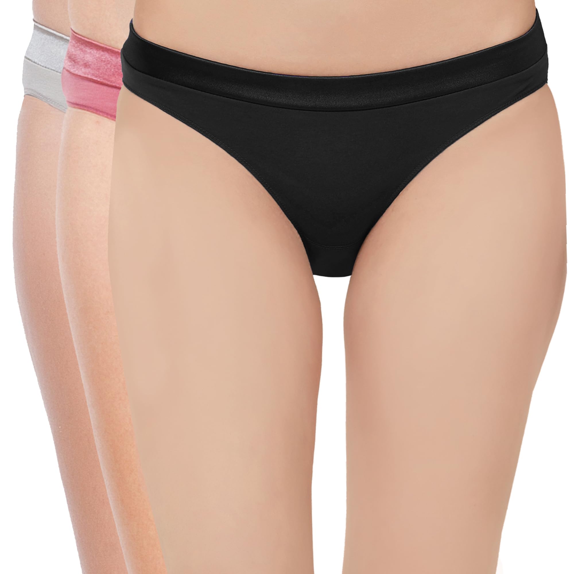 soie Women Low Rise Cotton Spandex Bikini (Assorted Pack of 3)-picture-54