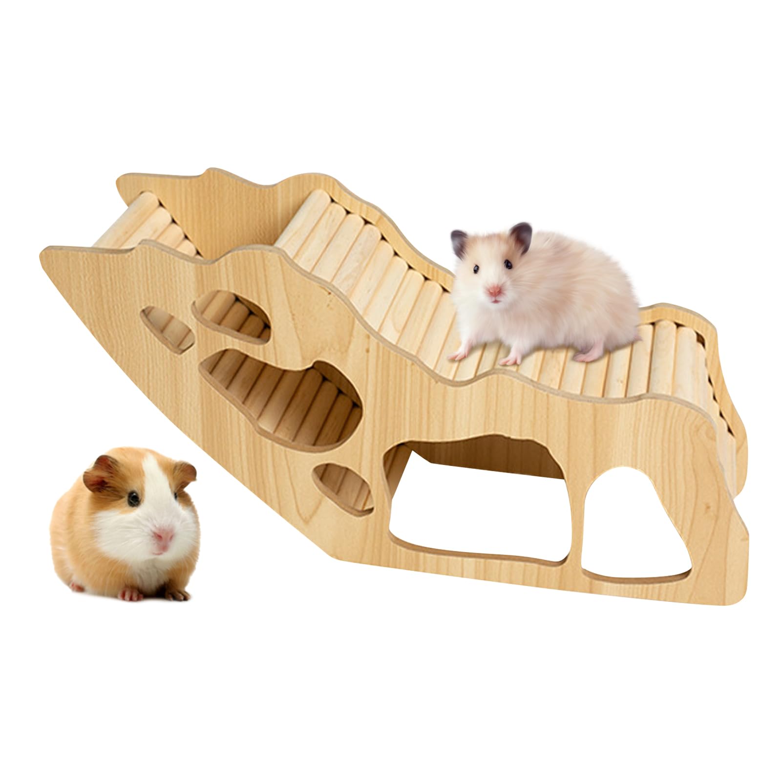Tunnel en bois pour hamster avec échelle d'escalade favorisant le jeu