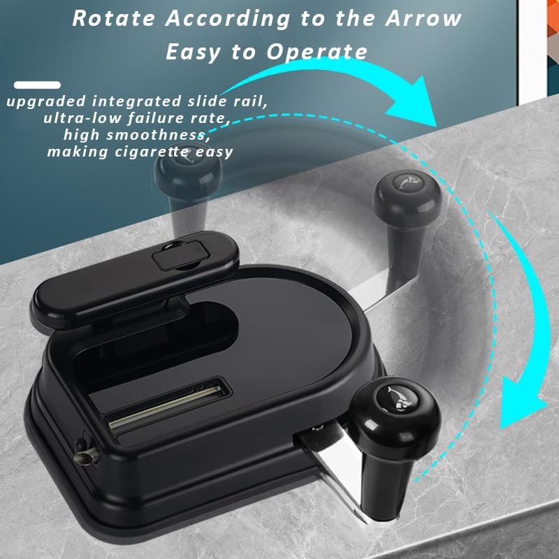 Cigarette Rolling Machine Manual Tobacco Rolling Machine Hand Operation Injector Suitable for 0.31 inch/8 mm Diameter Pipes (Silver)