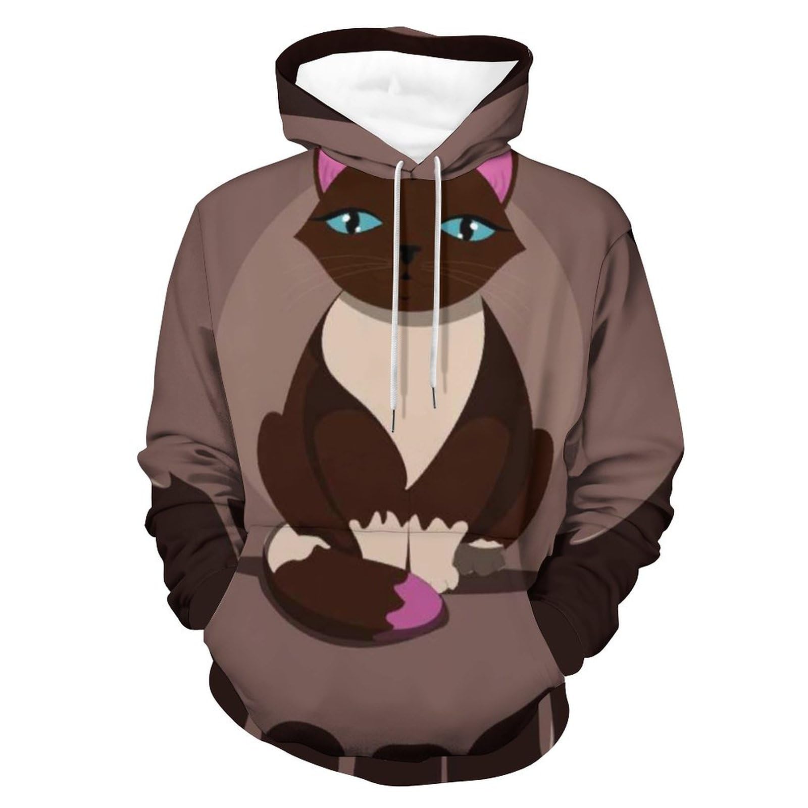 Sweats à capuche chat brun unisexe : le pull confortable résistant aux lavages taille S - 8