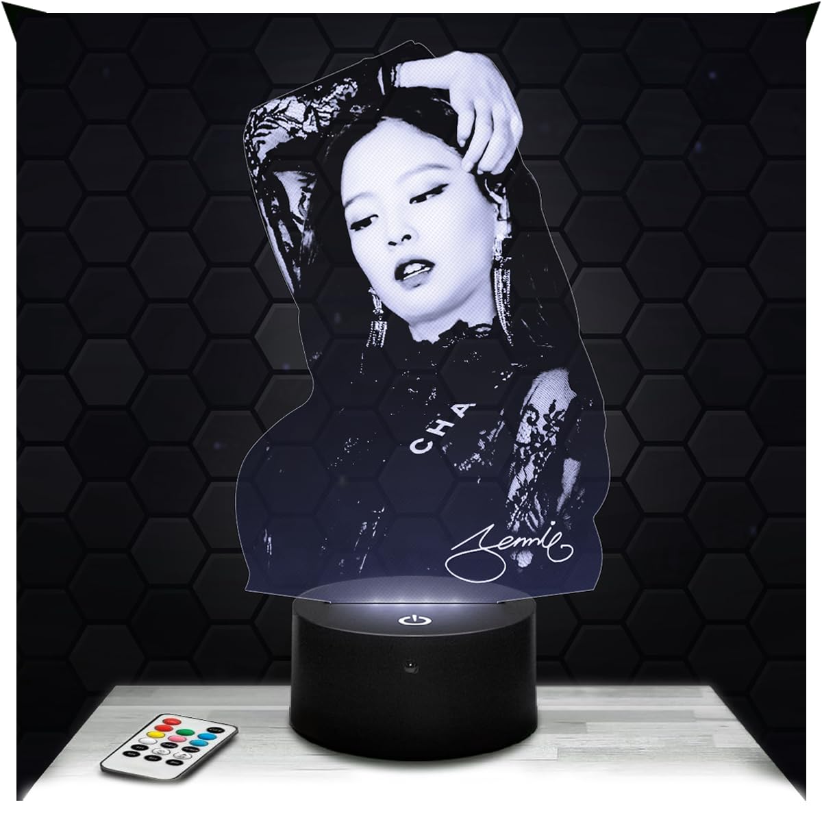 Lampephoto.fr - Jennie B. Pink 3D Lamp Girl's Room Decor 3D Jennie B. Pink K-pop Object Korean Pop Korean Gift Idea Soft Light Decoration Night Light Decor, Original Christmas, Gift Idea TOP