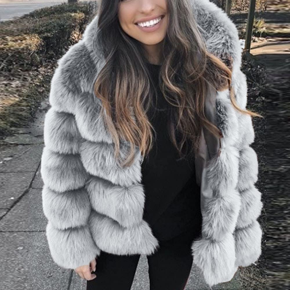 Cappotto In Pelliccia Sintetica Donna Giacca Da Donna In Finta Pelliccia Di Visone Invernale Con Cappuccio Giacca In Pelliccia Sintetica Calda E Spessa Termico Parka Cappotti Giacche Piumino