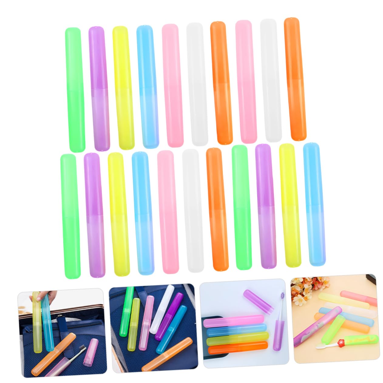 PRETYZOOM 5 Set Custodia Per Spazzolino Color Caramello Scatole Di Immagazzinaggio All'aperto Contenitore Per Dentifricio Aziendale Custodia Da Viaggio Porta Spazzolini Pp 21 Pezzi * 5