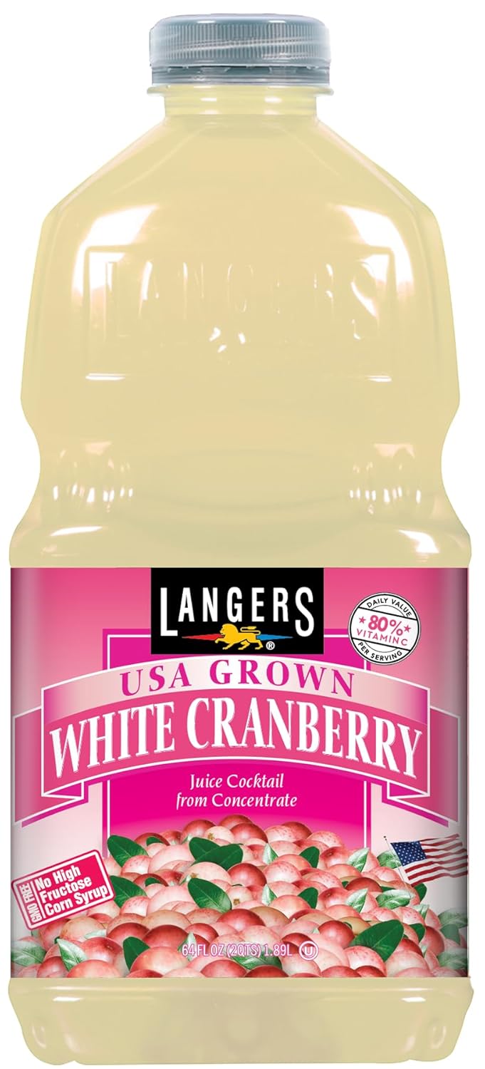 Langers White Cranberry Juice Cocktail, 64 Fl Oz (Pack of 8)