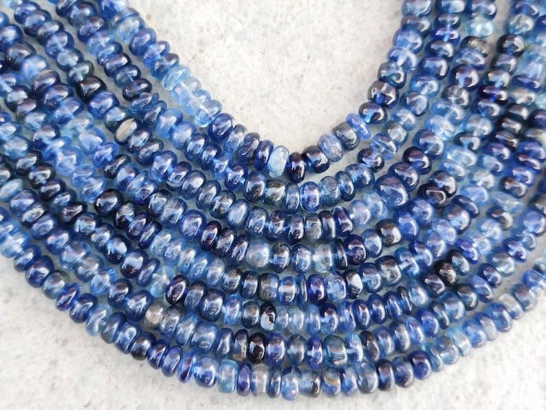 Cyanite naturelle perles 3.5mm de qualité gemme pour la haute joaillerie
