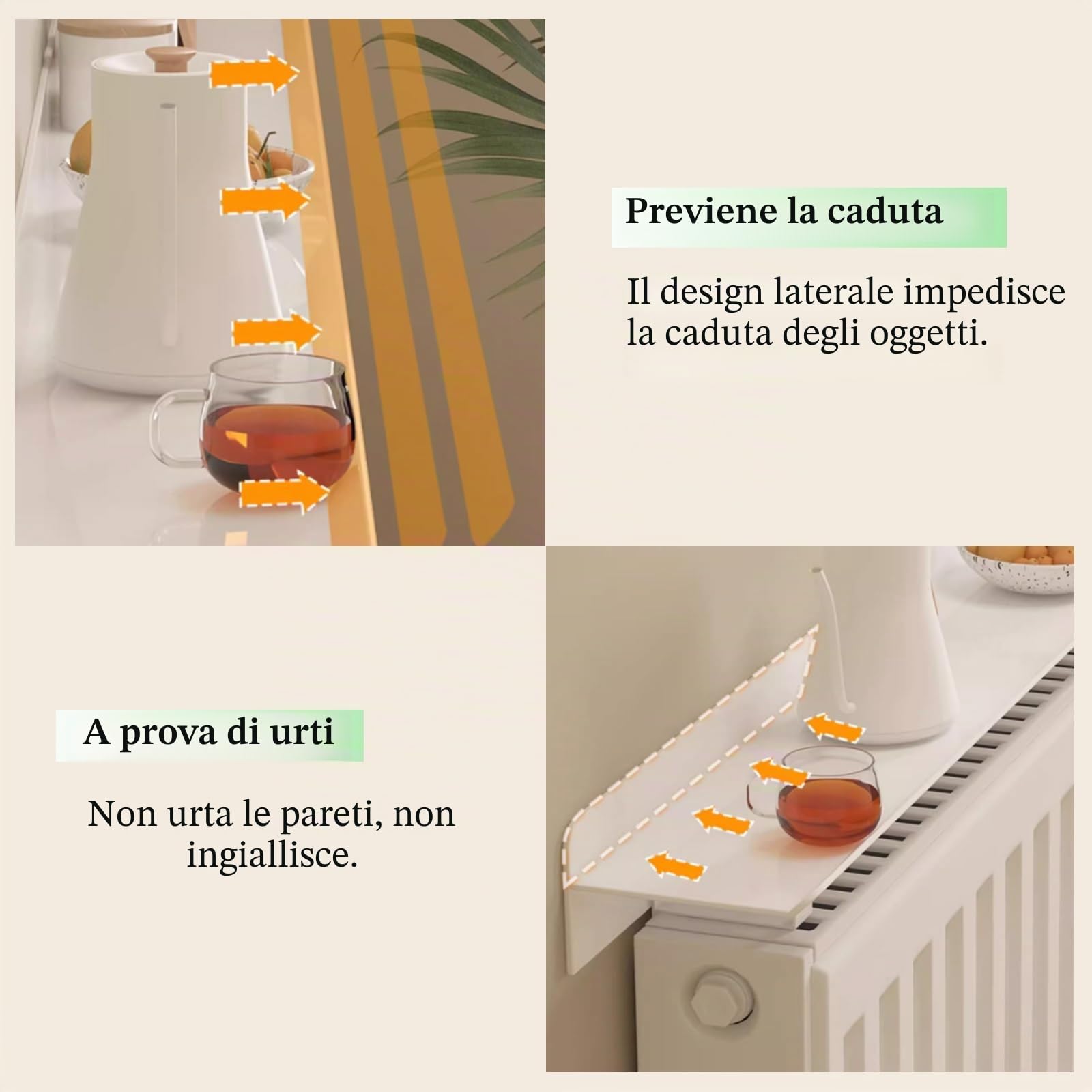 Mensola Del Radiatore Mensola Termosifone Copri radiatore superiore 200 180 160 140 120 CM, mensola rustica stretta sospesa in legno bianco sopra il radiatore, mensola per radiatore senza foratura con