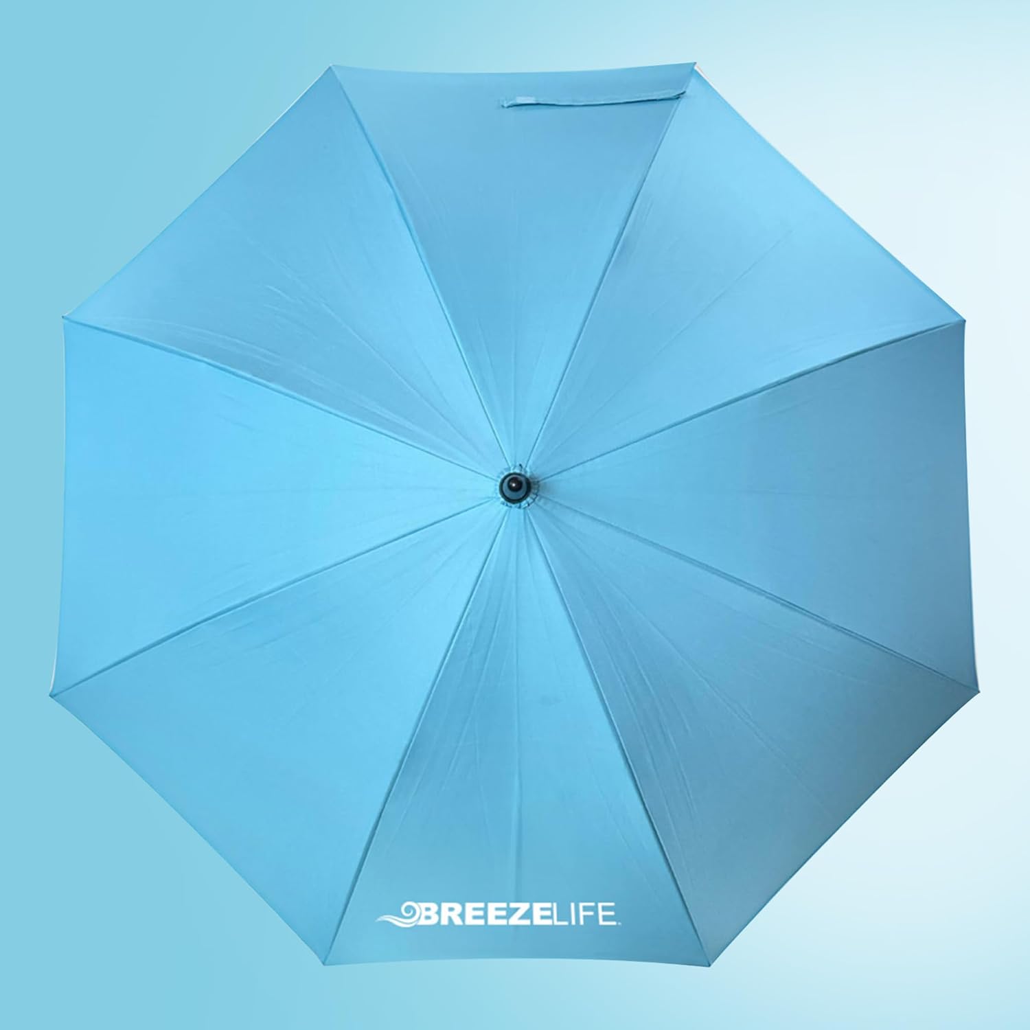 Breeze Life Original Mister Breeze (Blue Design) – Sun Umbrella with Fan and Mist Spray – Portable Fan Umbrella with Mister, 41" UV Shade, 3–4 Hr Runtime – Ideal for Festivals, Beach & Sports