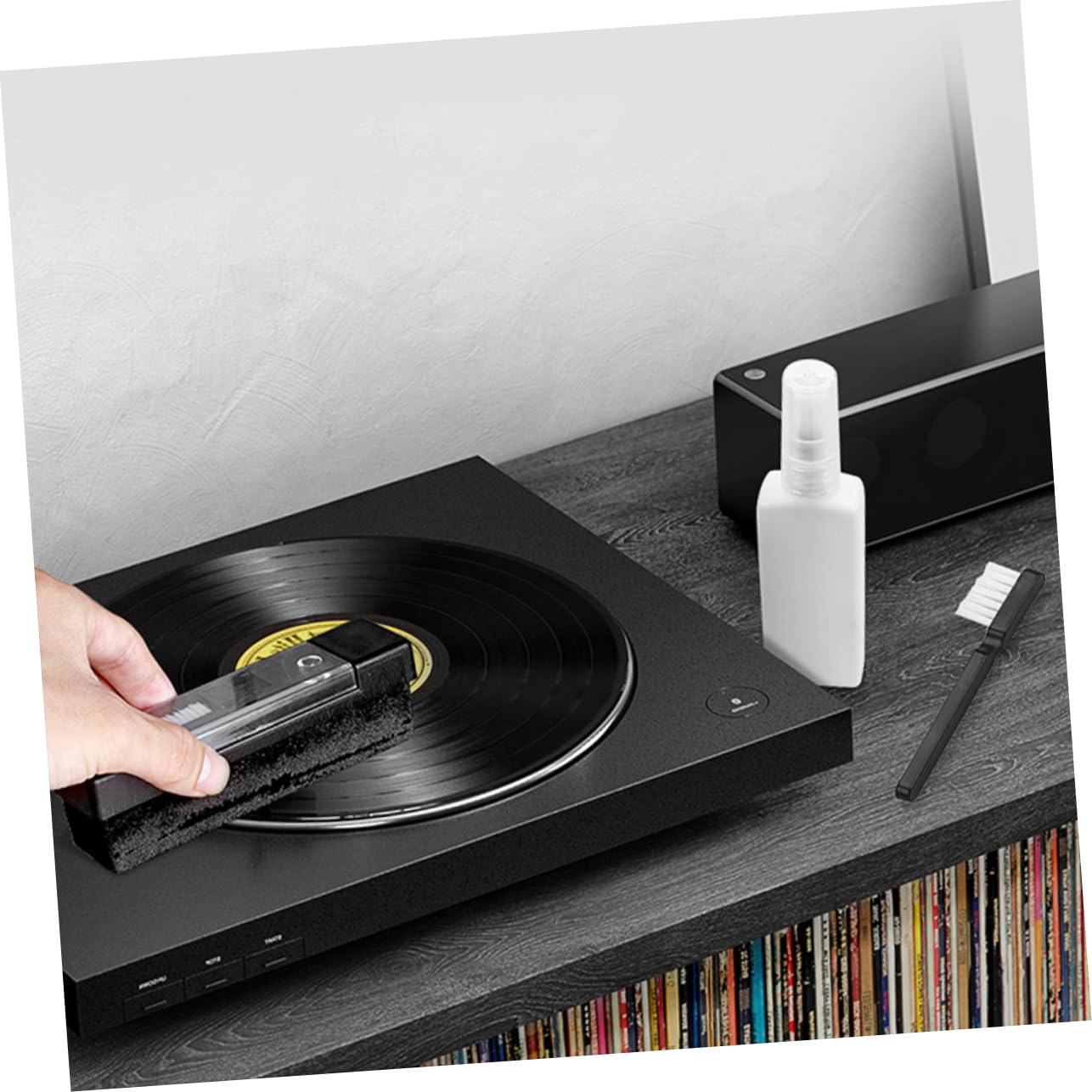 Schallplattenreinigungsset Vinyl Schallplattenreiniger 4 Stück Reinigungsset für Plattenspieler Entfernt Staub und Schmutz für Zuhause