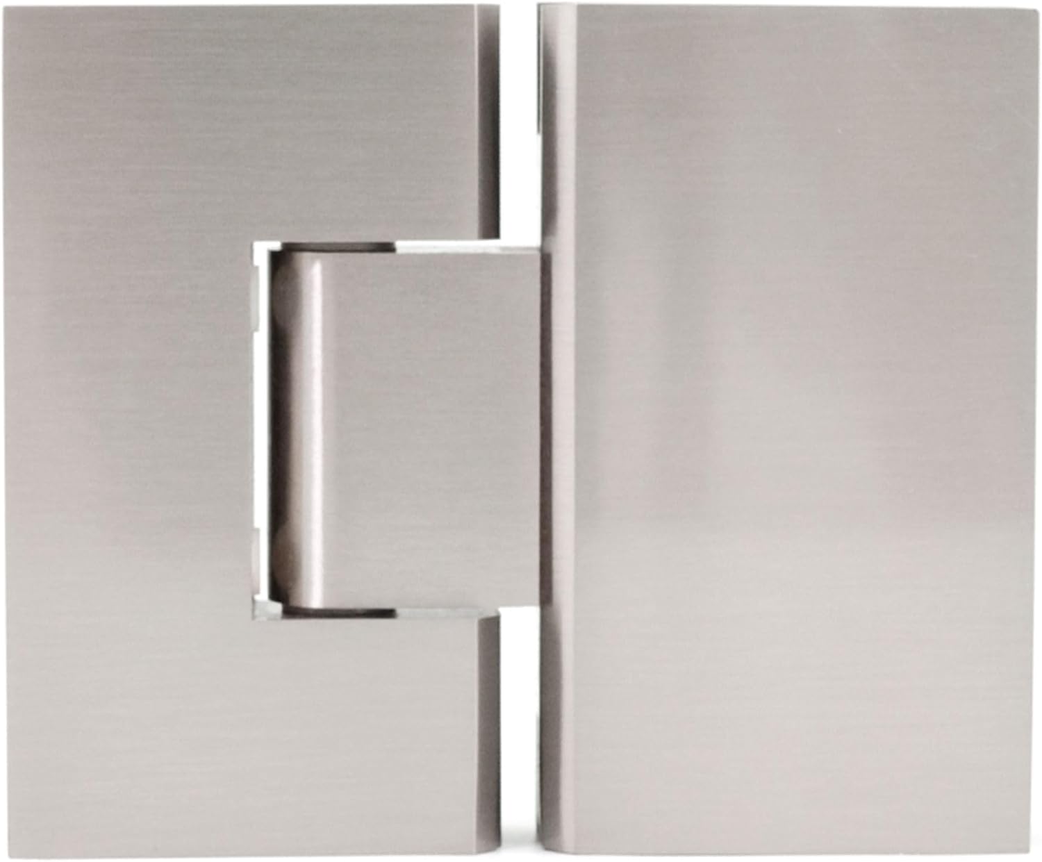 Shower Door Hinges, 180 Degree Glass Door Hinges, Heavy-Duty Brass Shower Door Replacement Parts for 5/16"-1/2" (8-12mm) Glass Thick, Brushed Nickel
