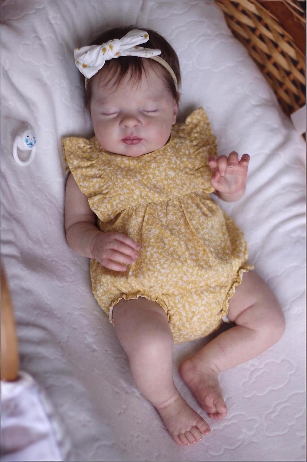Zero pam Reborn Baby Mädchen Esenia Augen Zu, 19 Zoll 48 cm Reborn Puppe Mit Haaren Lebensechte Reborn Puppen Aus Stoff Wie EIN Echtes Baby Geschenksets Für Kinder Ab 3 Jahren
