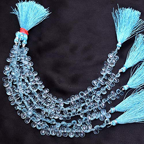Évitez les fausses pierres avec nos perles de briolette AAA en aigue-marine naturelle authentique