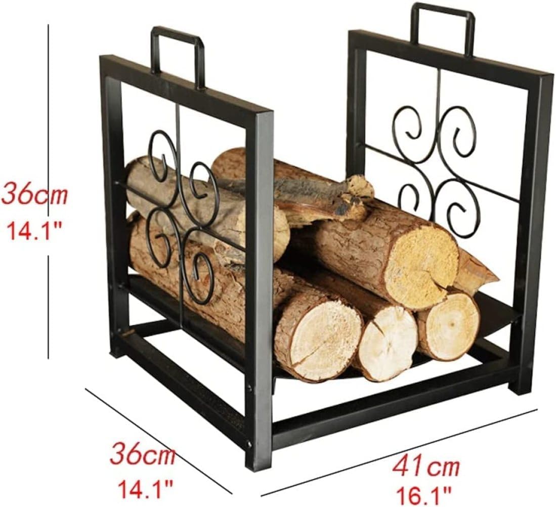Firewood Holder Firewood Rack Heavy Duty Outdoor Firewood Holder Log Rack Wrought Iron Firewood Rack Indoor Decorative Wood Log Store,