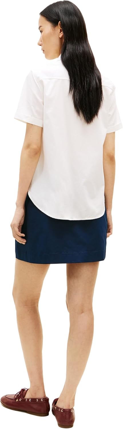 Tommy Hilfiger Women's Cotton Short Sleeve Button Down Shirt in Regular Fit