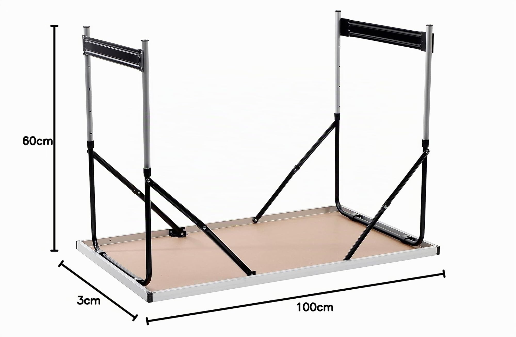 Tavolo da campeggio in alluminio, regolabile in altezza, dimensioni: 100 x 60 cm, 4 livelli di altezza: 73, 80, 87 e 94 cm; pratico e pieghevole