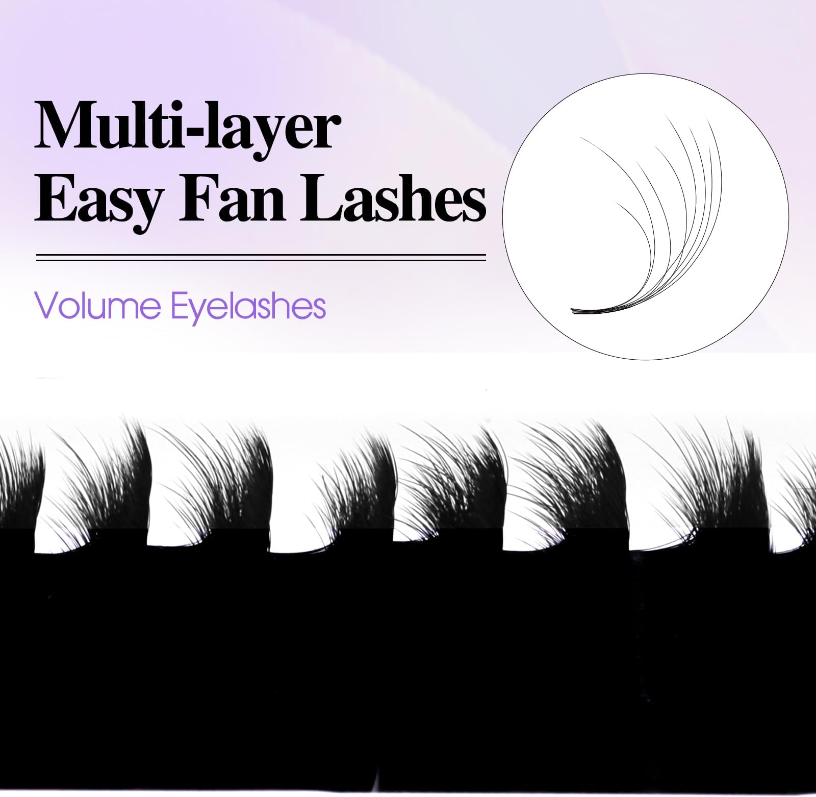 Easy Fan Lashes Three-Tier, 3D Fluffy Lashes Easy Fan D Curl 0.05mm Mixed 9-13mm Russian Lashes Eyelash Extensions Individual Eyelashes(Easy Fan-3D-12-H-05-D-9-13)