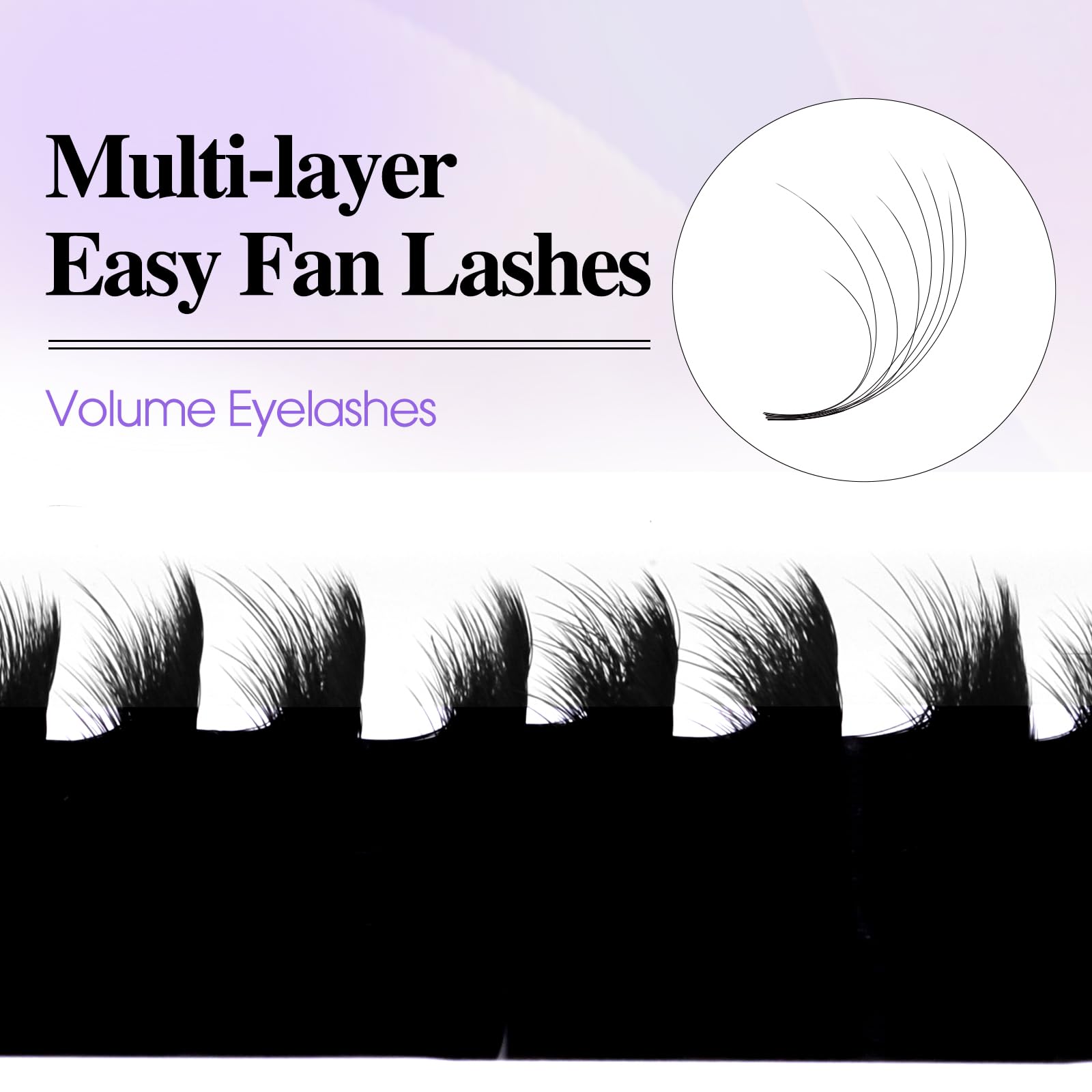 Easy Fan Lashes Three-Tier, 3D Fluffy Lashes Easy Fan D Curl 0.05mm Mixed 9-13mm Russian Lashes Eyelash Extensions Individual Eyelashes(Easy Fan-3D-12-H-05-D-9-13)
