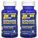Dopamine Brain Food - 650mg L-Tyrosine Supplement - Dopamine Supplement for Focus & Mental Drive - Supports Mental Energy - Neurotransmitter Support with B Vitamins - 120 Capsules
