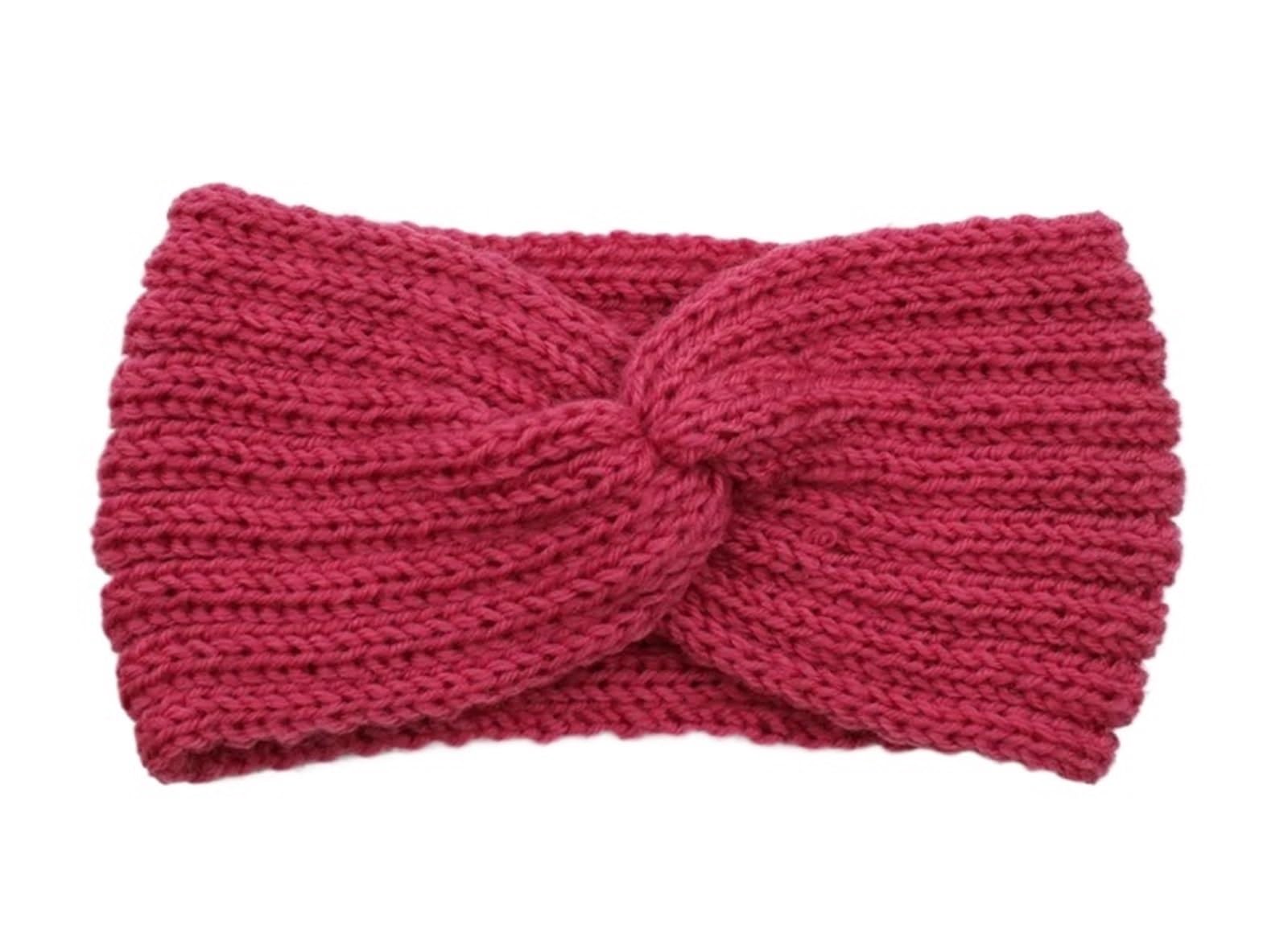 Stirnband 3 stücke Frauen Stirnband Einfarbig Elastische Haar Bands Twisted Gestrickte Turban Headwrap Winter Mädchen Haarband Haar Zubehör Winter Stirnband(Pink B)