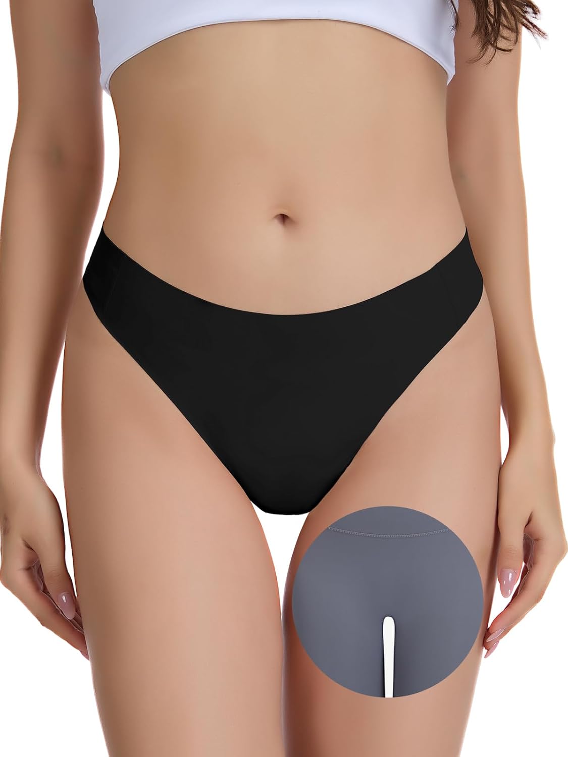 Camel Toe Thongs for Women Seamless No Show Concealer Thongs Invisible Cameltoe Proof Workout Underwear