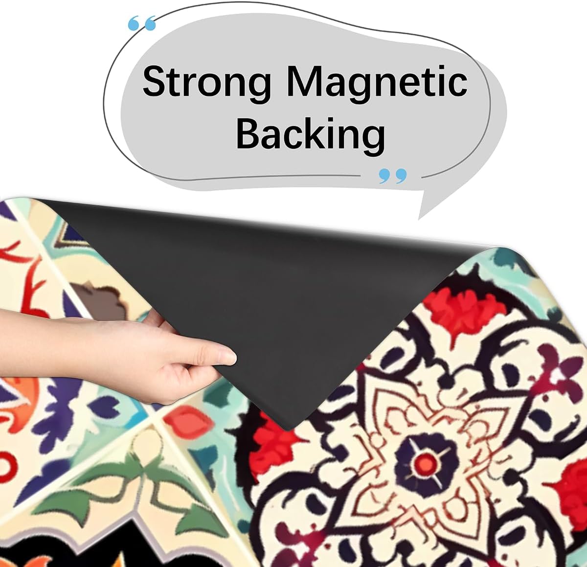 Dishwasher Magnet Cover Colorful Boho Ceramic Tile Reusable Dishwasher Magnetic Cover Sticker Decorative Dish Washer Door Cover Panel for Home Kitcen Appliance