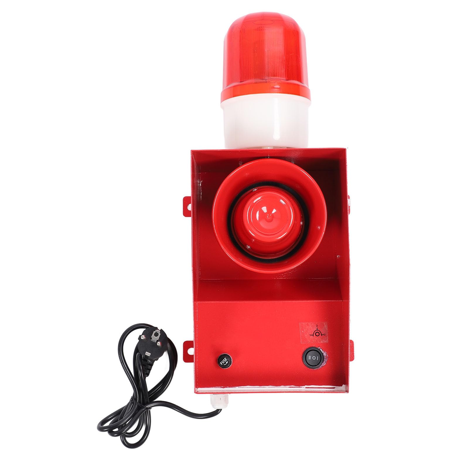 Luz estroboscópica de Sirena Industrial con Enchufe Estadounidense de 110 V con Alarma de Audio de 120 DB y Advertencia Visual - Modos de Sonido y Volumen Ajustables - A Prueba de