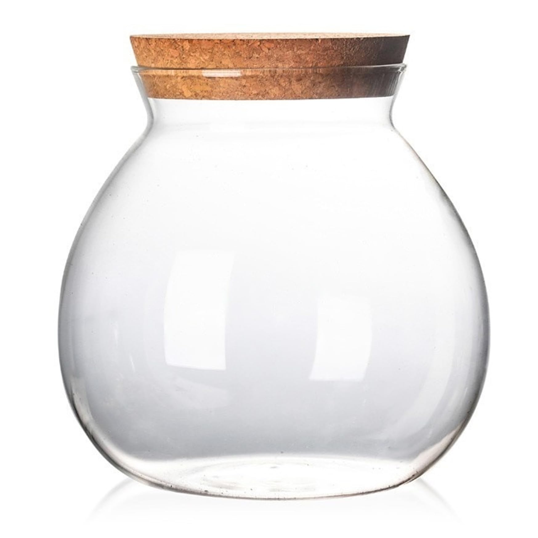 Recipientes de Vidrio para terrarios. Tarro de terrario Cerrado de 1800 ml con Tapa de Corcho para suculentas Plantas aéreas y Musgo. Maceta hidropónica de Vidrio de borosilicato