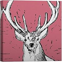 SIGNWIN Canvas Wall Art White Horse in Orange Background Animals Wildlife Block Print Modern Art Contemporary Portrait Expressive for Living Room, Bedroom, Office - 12x12 inches