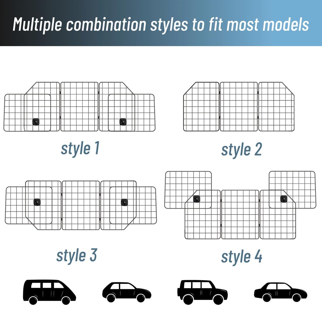 Barrière de Voiture pour Chien Pliable, Ajustable et Universelle, Grille de Protection en Métal pour Voiture, Accessoire de Sécurité pour Le Voyage des Animaux de Compagnie.