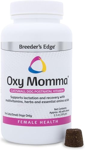 Breeder's Edge Oxy Momma - Suplemento de lactancia y recuperación - para perros medianos y grandes - 40 unidades masticables suaves