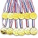 MEIYAXINWIN 24 medaglie dorate in plastica per bambini, medaglie in plastica, medaglie dorate, per feste di compleanno per bambini, sport, competizioni