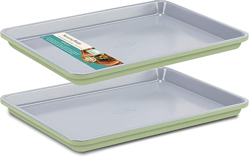 Juego de sartenes antiadherentes, cocina profesional bicolor, juego de utensilios para hornear de cocina casera, 0.039 in de grosor, apto para