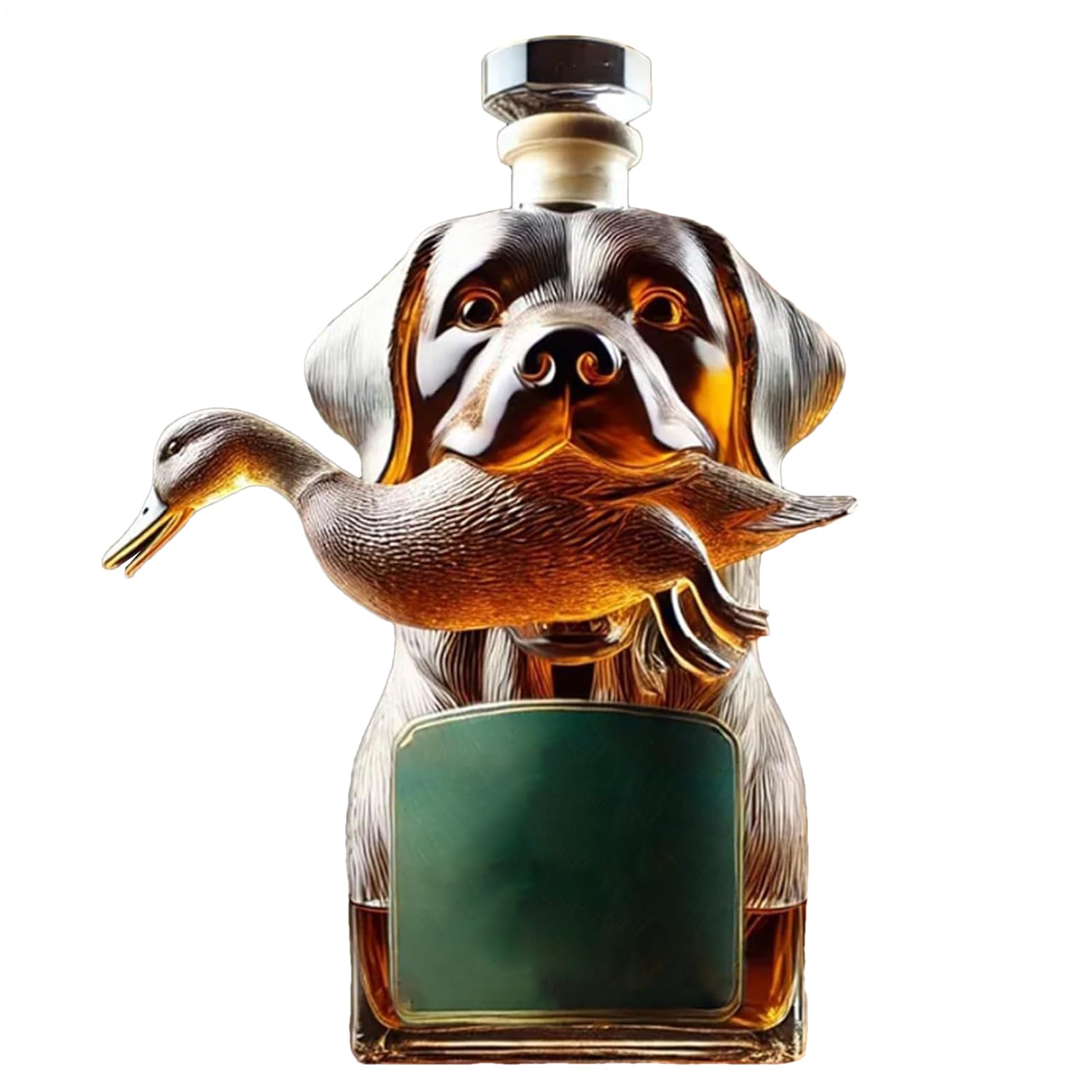 Bouteille à alcool en verre sculpté chien de chasse étanche pour bar chic
