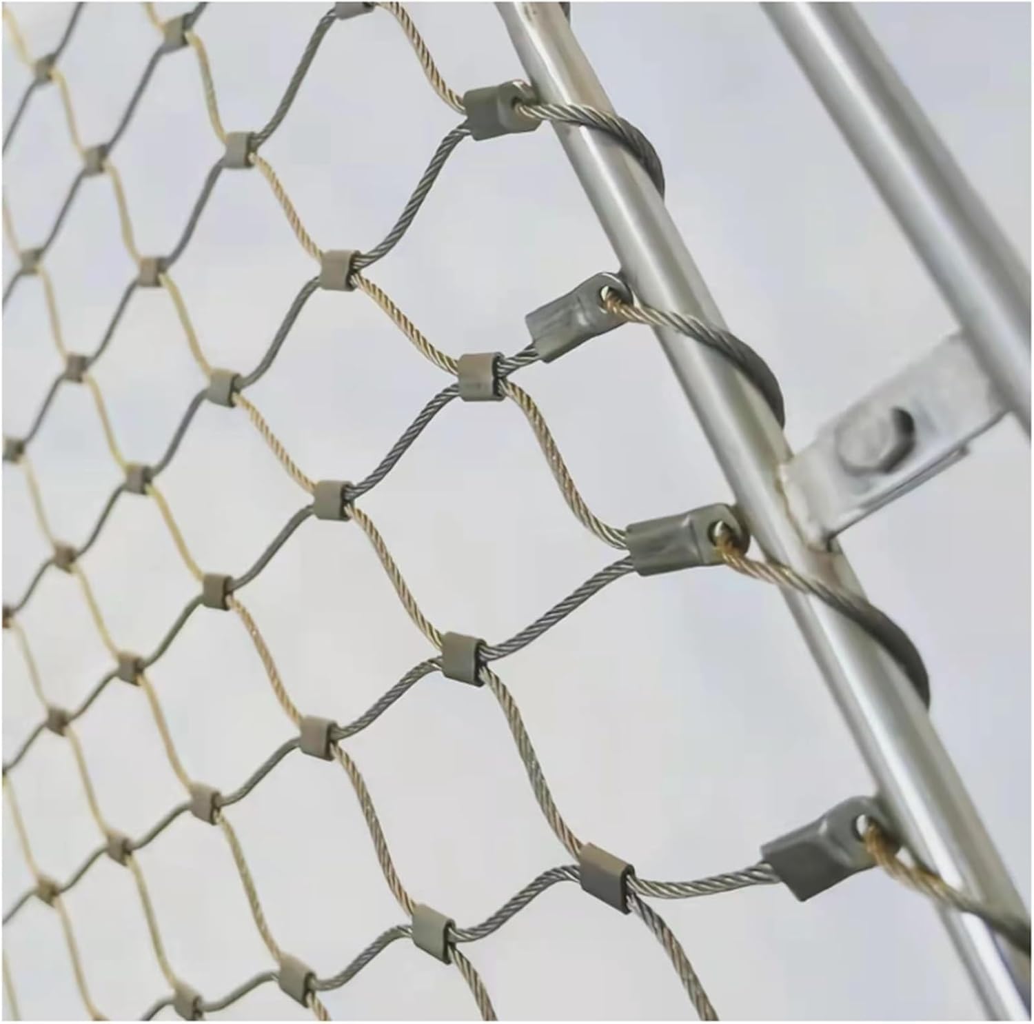 Red de protección contra caídas en acero inoxidable flexible de alta resistencia