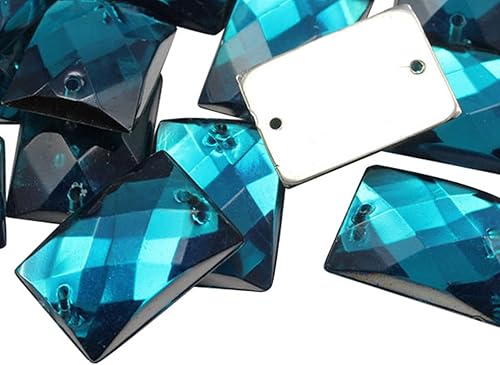 Miniatura 5 de Allstarco Topacio ahumado marrón CH25 de 0.551 x 0.394 in, cuentas rectangulares para coser, cuentas para manualidades, diamantes de imitación