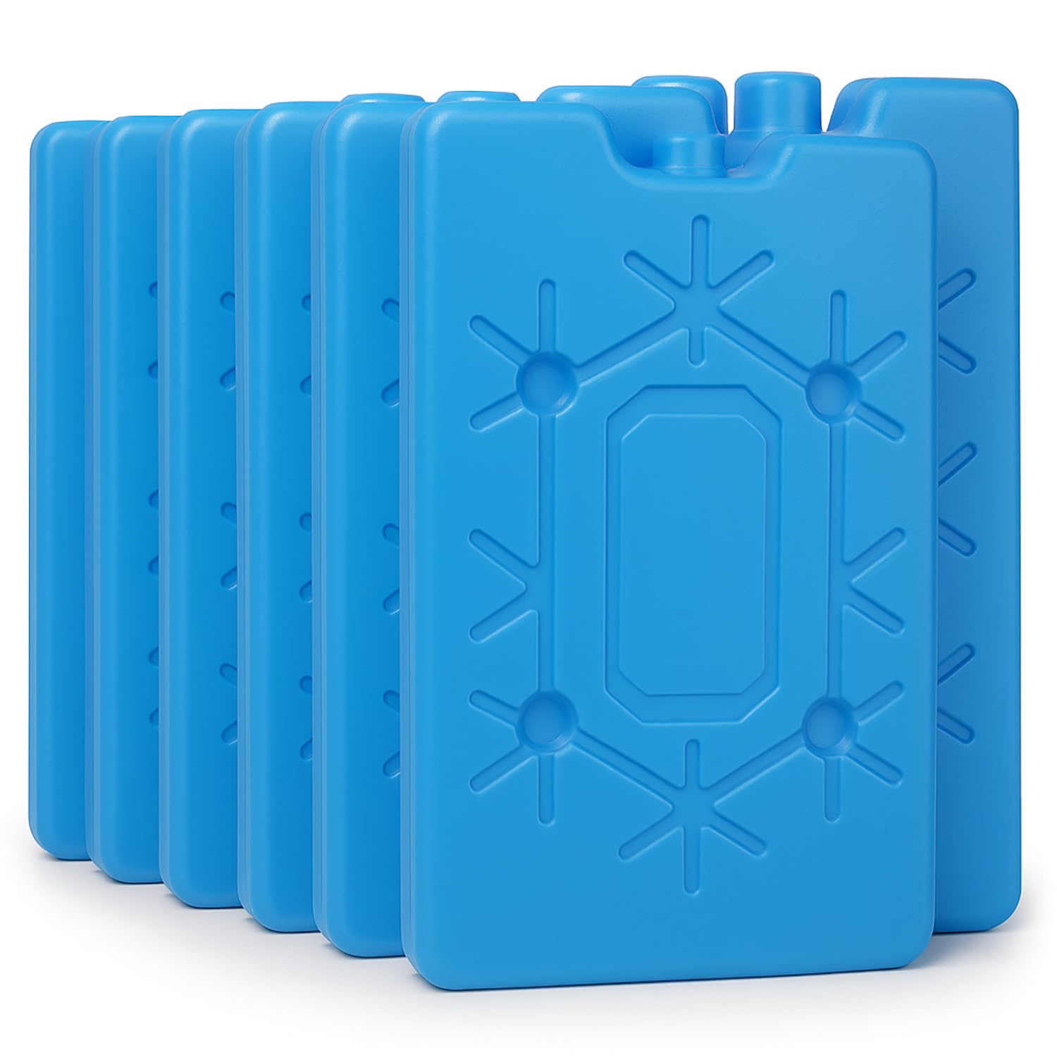 KAMACA 8er Set Kühlakkus – je 265 ml 16,5 x 11 x 1,8 cm – Lebensmittelechte Kühlpads für Kühlbox und Kühltasche – 12h Kühlung – Wiederverwendbar auslaufsicher (8 er Größe L)