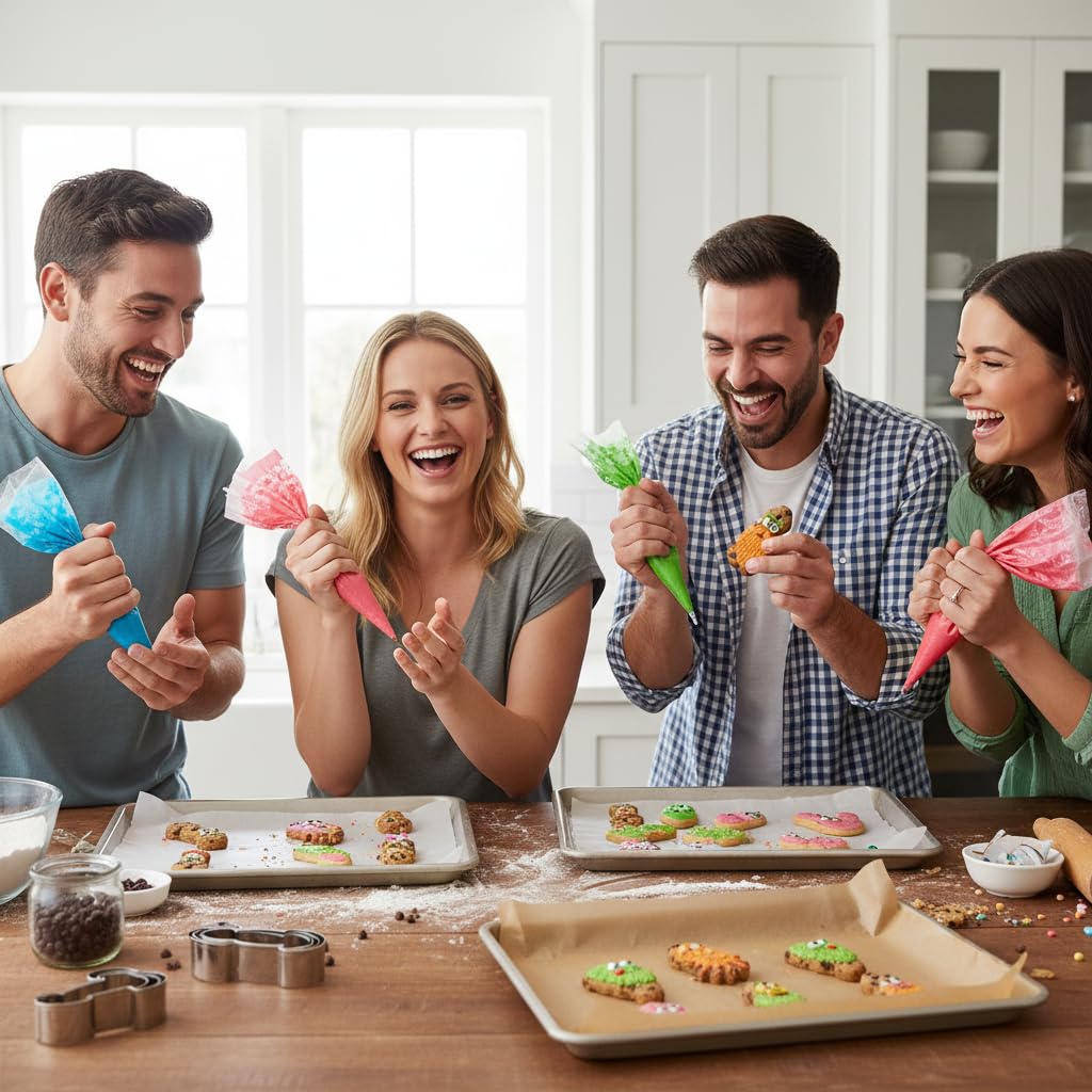 Creative Cookie Cutter Set - 4-Piece Stainless Steel Baking Molds for Kitchen, Party & Holiday Treats: like