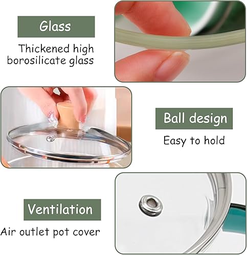 Miniatura 4 de Olla de vidrio para cocinar en la estufa Ollas transparentes para sopa a fuego lento Olla de gachas de avena, utensilios de cocina de vidrio Tazón