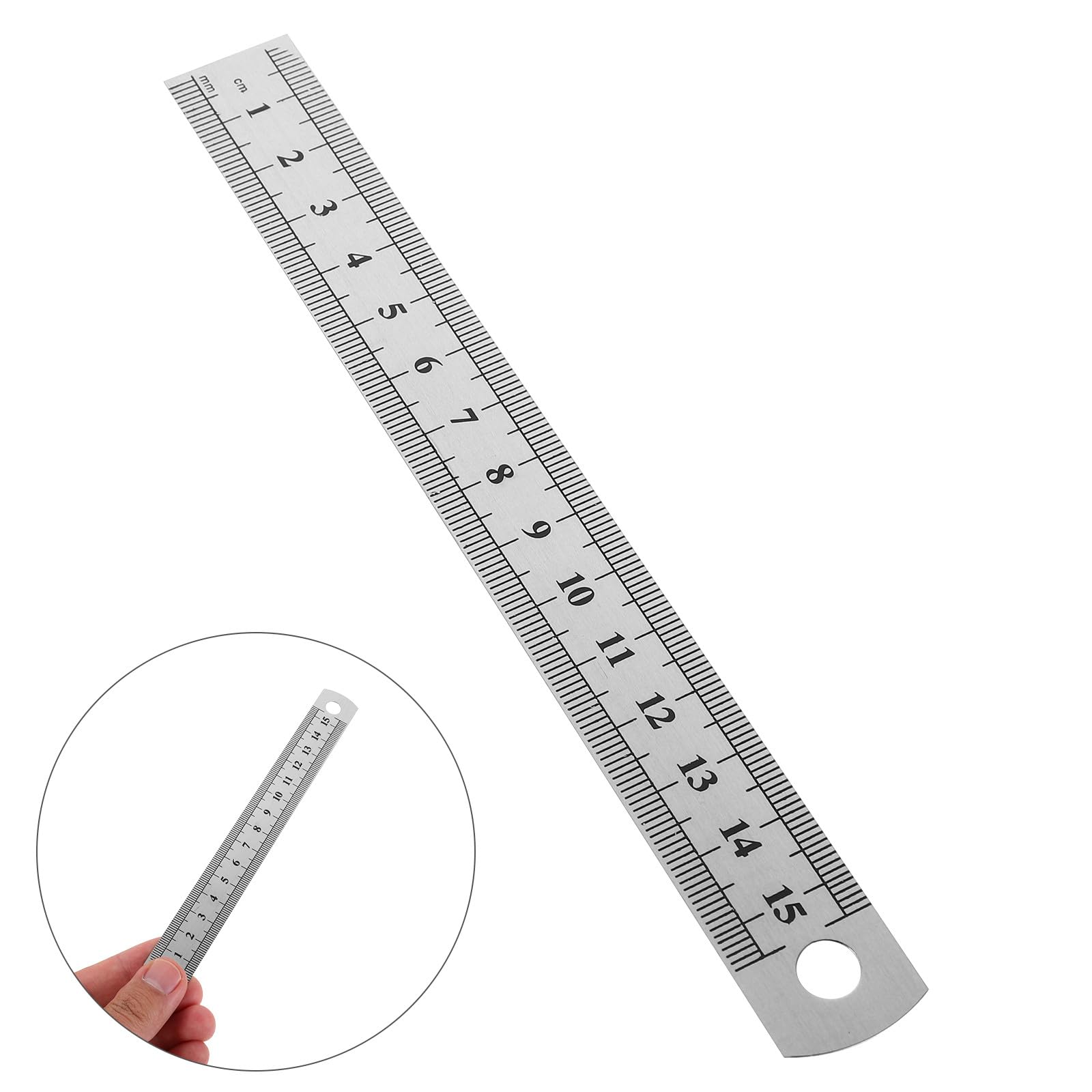 ABOOFAN 30 pezzi Righello in Acciaio Inox Multifunzione Tascabile Doppia Graduazione Strumento Preciso per Disegno Falegnameria e Cucito