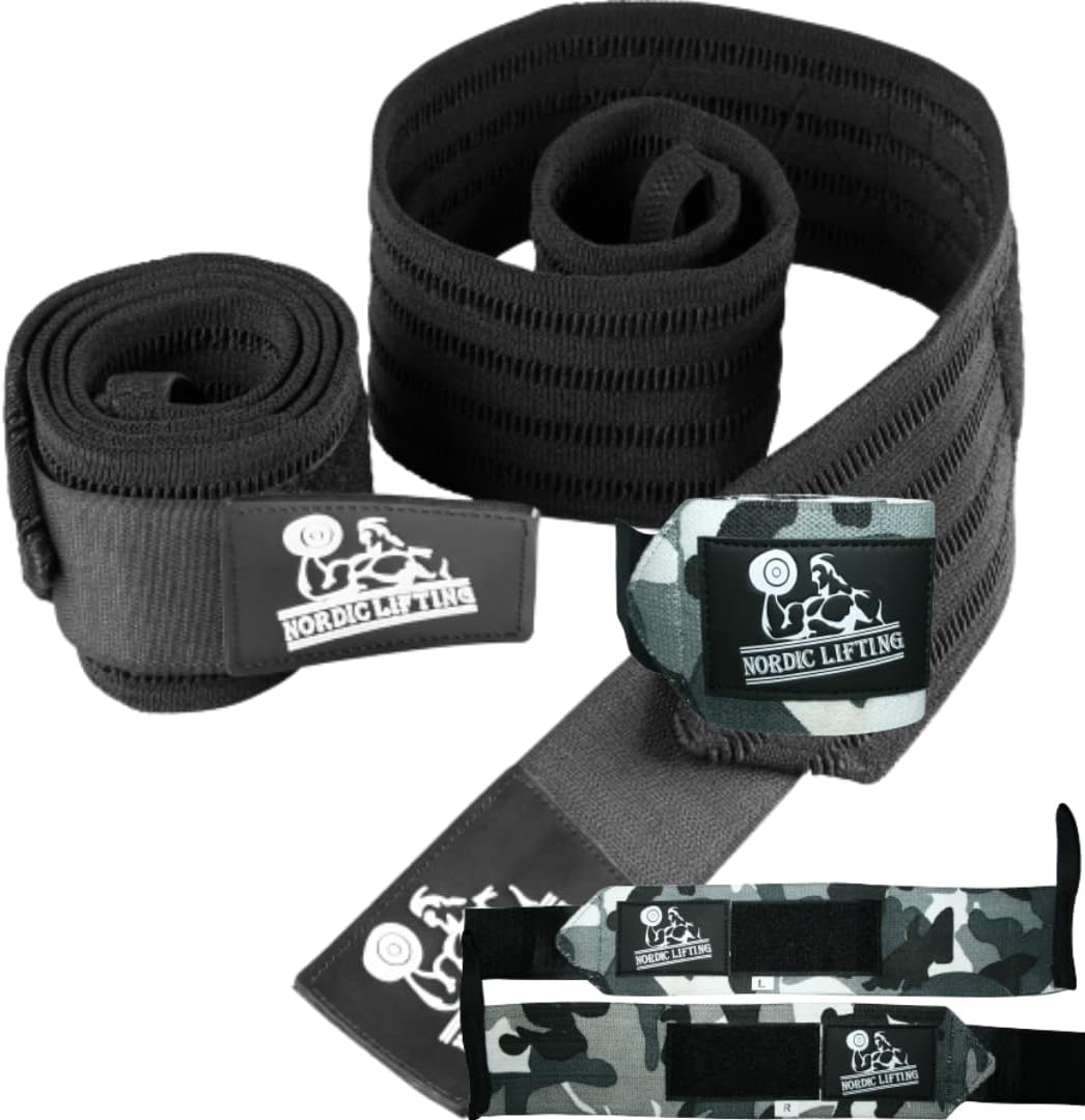 Nordic Lifting Super Heavy Duty Wrist Wraps Multi-Purpose Bundle with Wrist Wraps 1p - Camo Grey