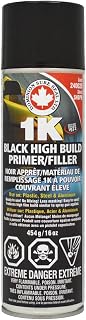 Dominion Sure Seal - 1K Black High Build Primer & Filler - Easy to Use, Quick Dry on Plastic, Steel and Aluminum - High Film Similar to Spray Gun, Top Coating with Sanding Primer - 454 g (16 oz)